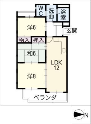 ホーメスト川名(3LDK/2階)の間取り写真