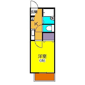 藤ガーデン(1K/2階)の間取り写真