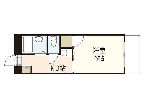 ピープルタウン八幡(1K/3階)の間取り写真