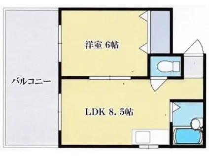 コーポ長居西(1LDK/5階)の間取り写真