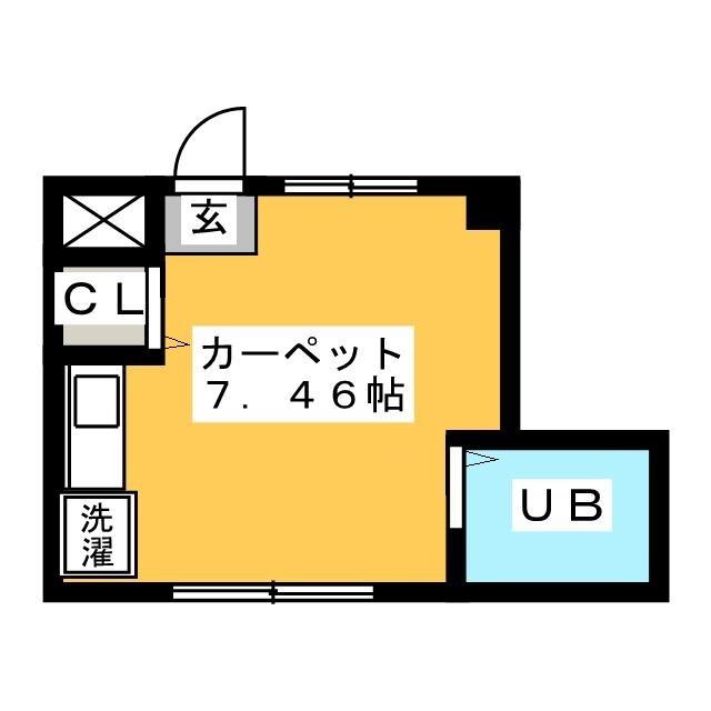 新HIM(ワンルーム/2階)の間取り写真