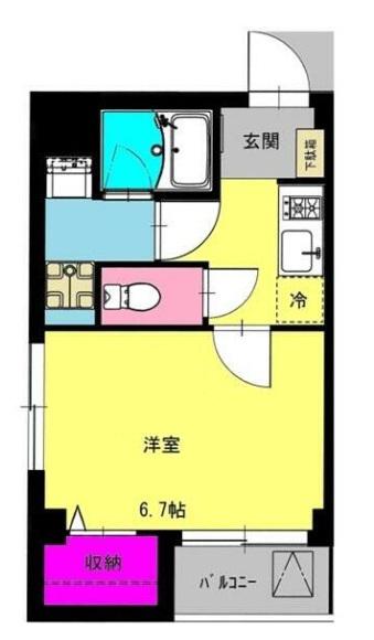 BCASA TOKIO(1K/2階)の間取り写真