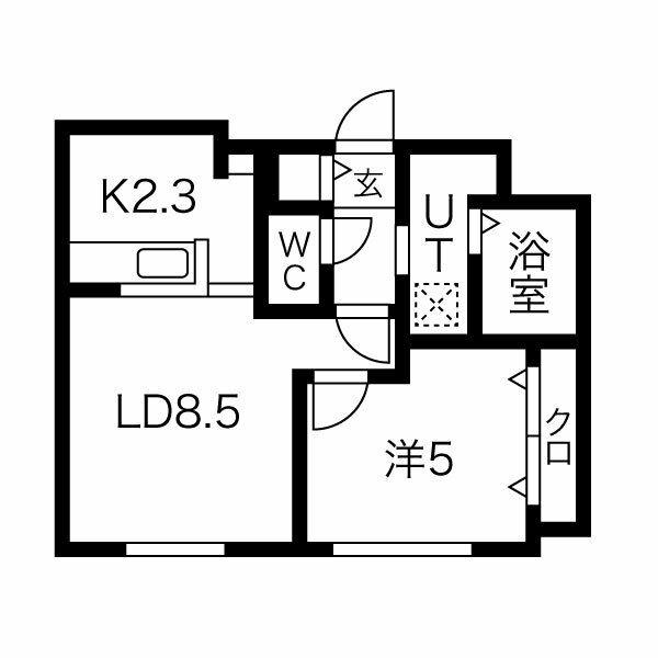 ブランシャール宮の森(1LDK/2階)の間取り写真