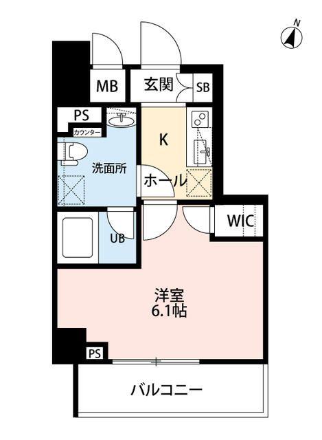 SQUARE CITY YOKOHAMA NEGISHI II(1K/2階)の間取り写真