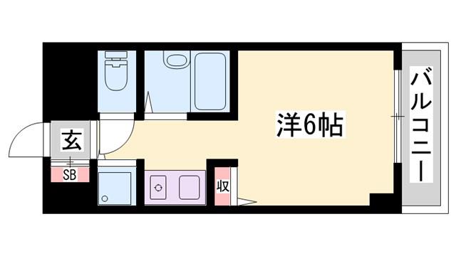 YKハイツ松の内(1K/5階)の間取り写真