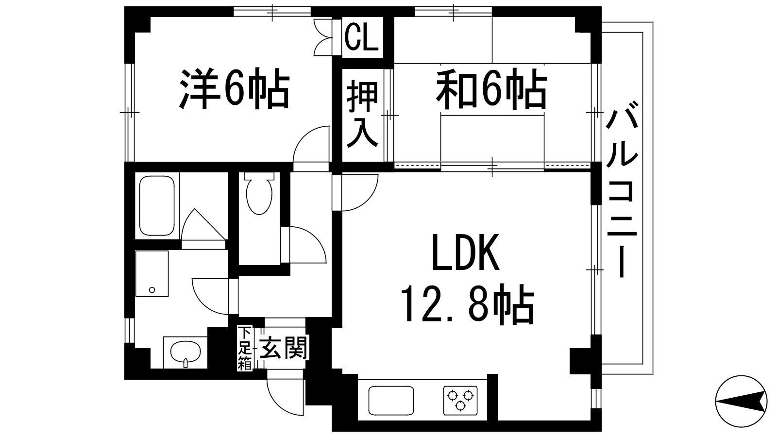 ラピーヌ2(2LDK/3階)の間取り写真