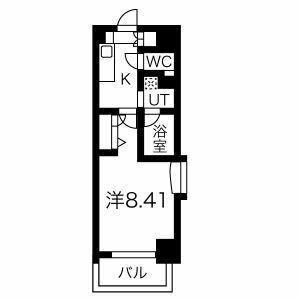 シティライフ東山公園(1K/9階)の間取り写真