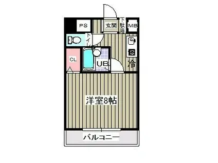 ウェルフェア富浜(1K/4階)の間取り写真