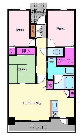 Dクラディア鳳ルネサンススクエア(3LDK/11階)の間取り写真