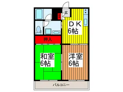 シャルマンうらわ(2DK/1階)の間取り写真