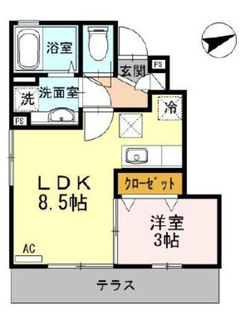 グレイス八千代(1LDK/1階)の間取り写真