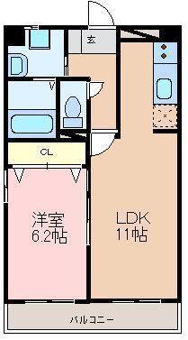 パンダビル(1LDK/10階)の間取り写真