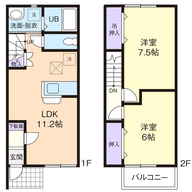 FOLIARA(2LDK/1階)の間取り写真