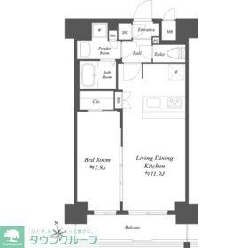 プレサンスブルーム浅草(1LDK/13階)の間取り写真