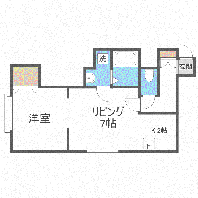 オーヴァル(1LDK/3階)の間取り写真