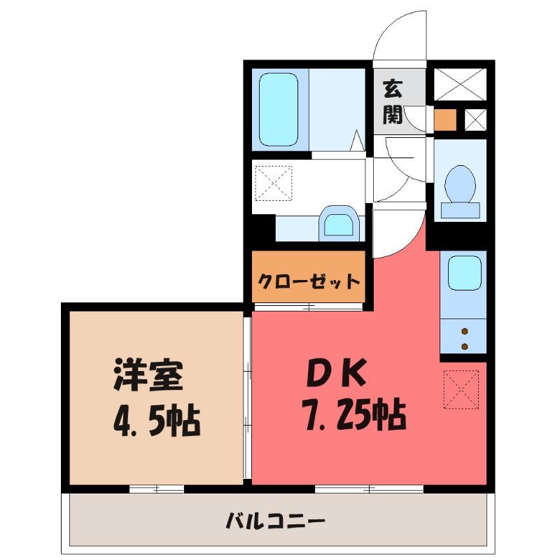 サンブリエ(1DK/2階)の間取り写真