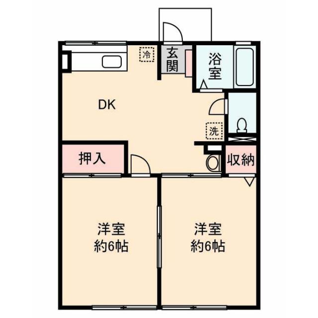 シティハイムMSKハイツA棟(2DK/1階)の間取り写真