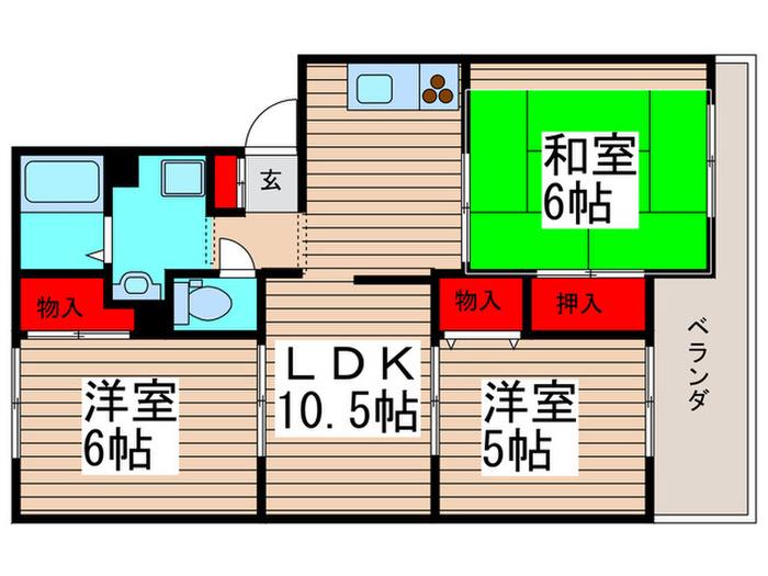 グランシャリオ船橋(3LDK/1階)の間取り写真