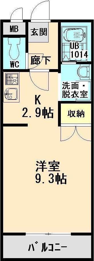 ユーミーマンション小杉(1K/1階)の間取り写真