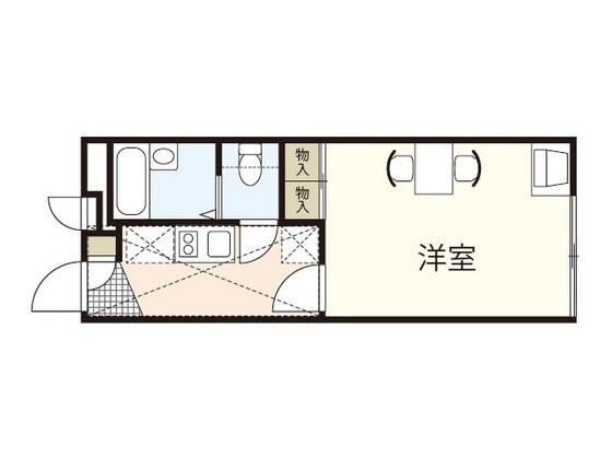 レオパレス光南(1K/1階)の間取り写真