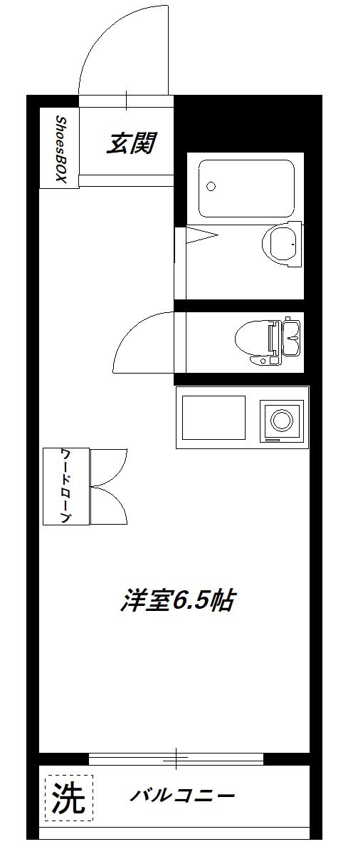 エコロジースクエア初台(ワンルーム/1階)の間取り写真
