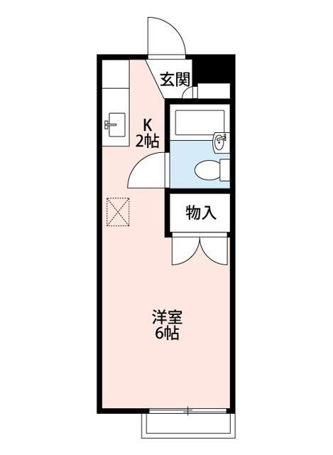メゾフラット善行(ワンルーム/2階)の間取り写真