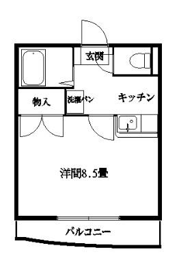 ルーチェS(1K/1階)の間取り写真