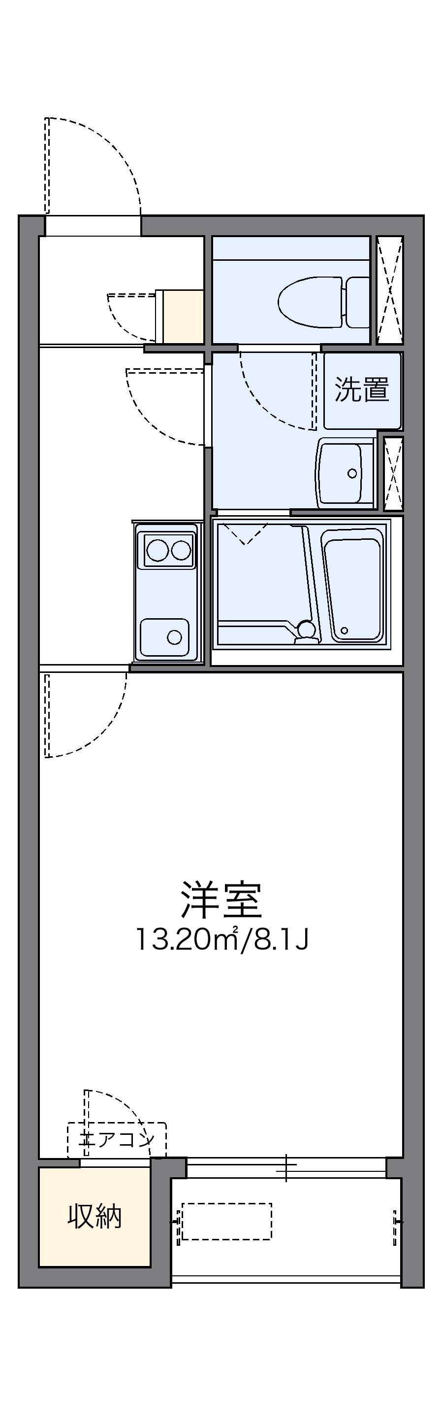 レオネクストブルーハイツ小笹(1K/1階)の間取り写真