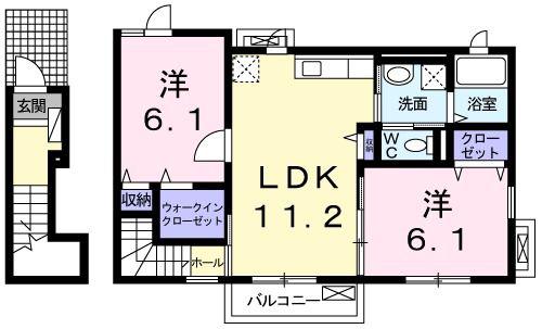ファミグリアII(2LDK/2階)の間取り写真
