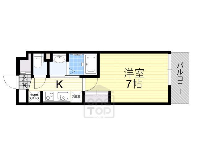 LUXE新大阪Ⅵ(1K/2階)の間取り写真