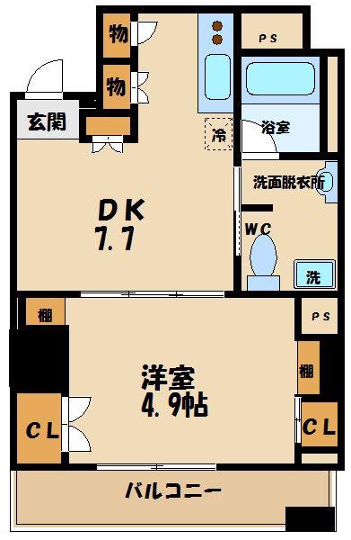 モン・ヴィラージュ仙川(1DK/8階)の間取り写真