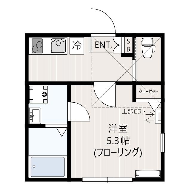 西風と青空のエルレ(1K/2階)の間取り写真