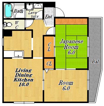 グレースコートIII番館(2LDK/3階)の間取り写真