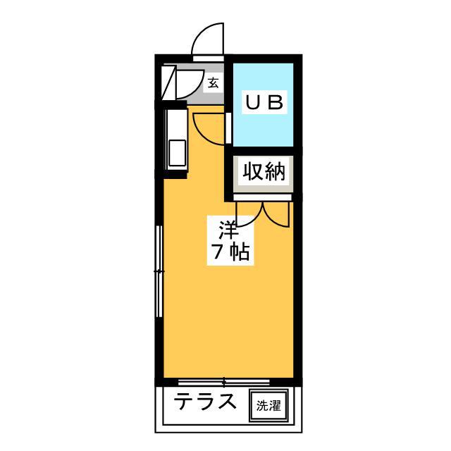 メゾンハピネス(ワンルーム/1階)の間取り写真
