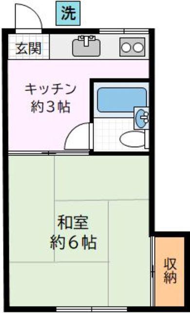ハイム杉(1K/2階)の間取り写真