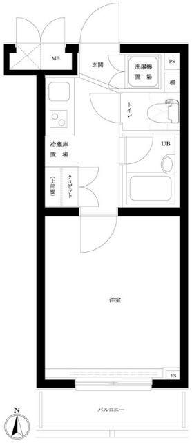 ルーブル中目黒弐番館(1K/3階)の間取り写真