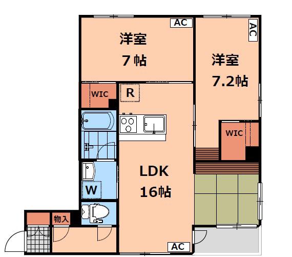 SHAMAISON TAKAIDO(2LDK/1階)の間取り写真