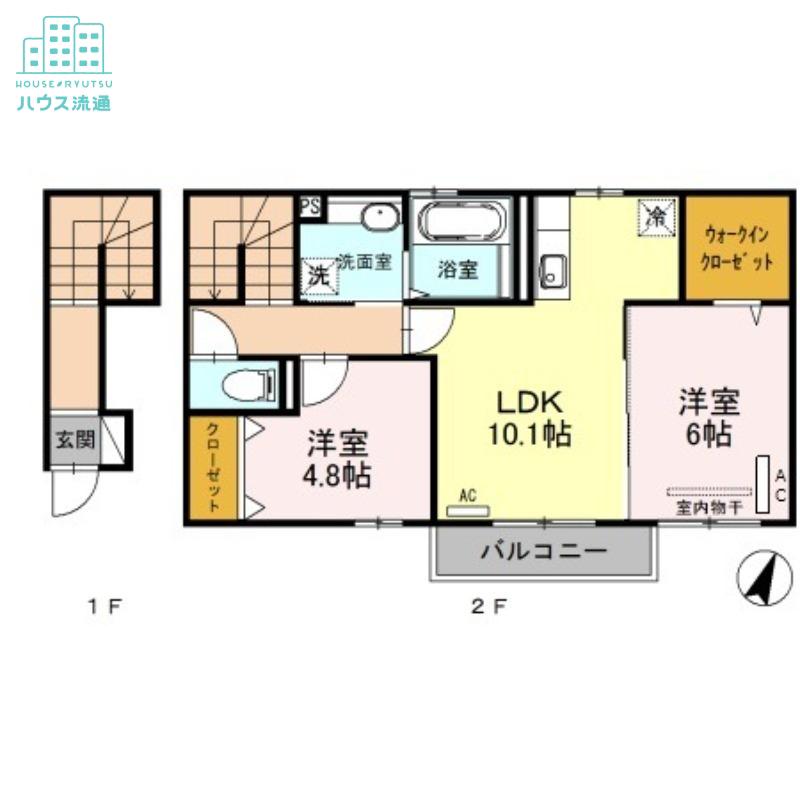 ルミエールテラス大村(2LDK/2階)の間取り写真