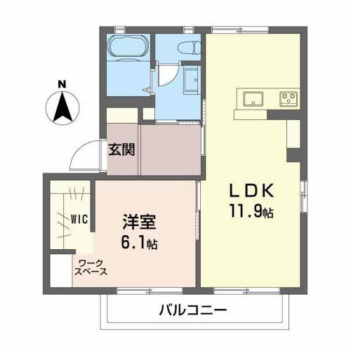 パストラル安曇野(1LDK/1階)の間取り写真
