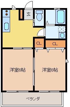 レトアス(2DK/2階)の間取り写真