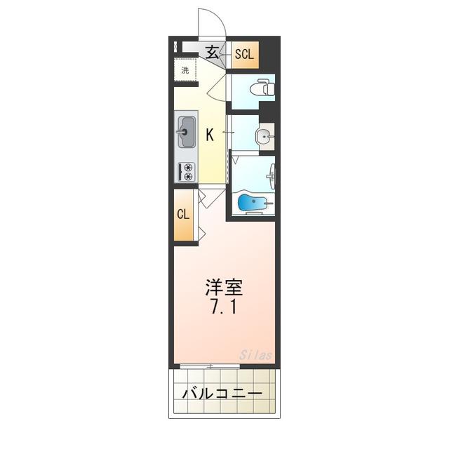 LUXE我孫子II(1K/1階)の間取り写真
