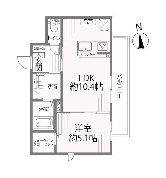 マノワール今里(1LDK/3階)の間取り写真