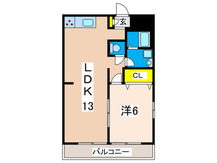 ルミエール(1LDK/1階)の間取り写真