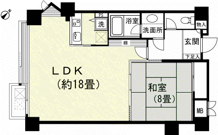 リセス山中湖(1LDK/2階)の間取り写真