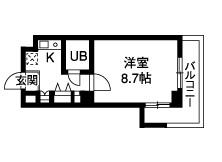 サンホーム上所(1K/2階)の間取り写真