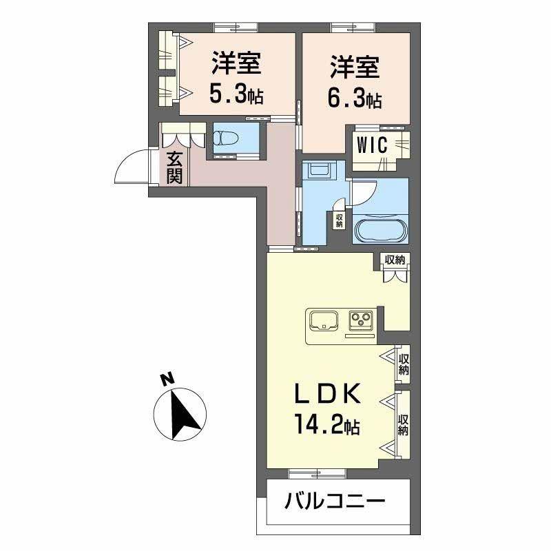 サンシャインSTN(2LDK/1階)の間取り写真