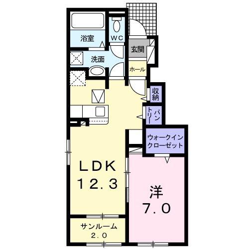 プチボヌールII(1LDK/1階)の間取り写真