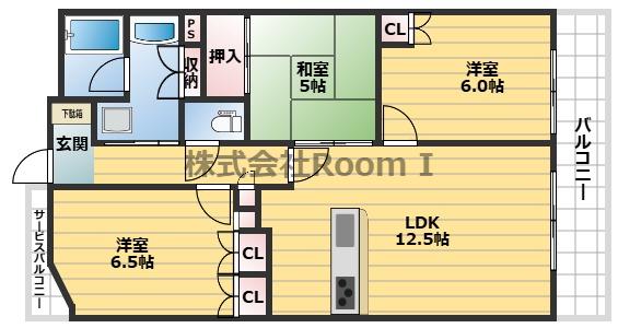 プラネルネスプリングスタワー(3LDK/8階)の間取り写真