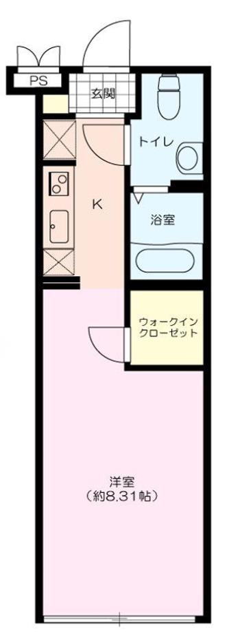 EDIT新宿富久町(ワンルーム/4階)の間取り写真