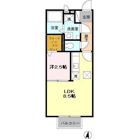 セントラルコート(1LDK/1階)の間取り写真